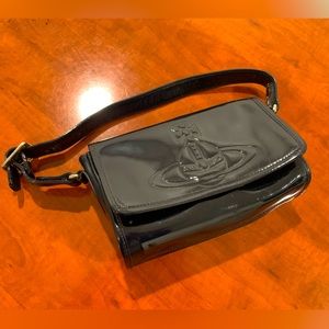 Vivienne Westwood Women's Handbag Shoulder Bag Black Leather Vy Good Condition